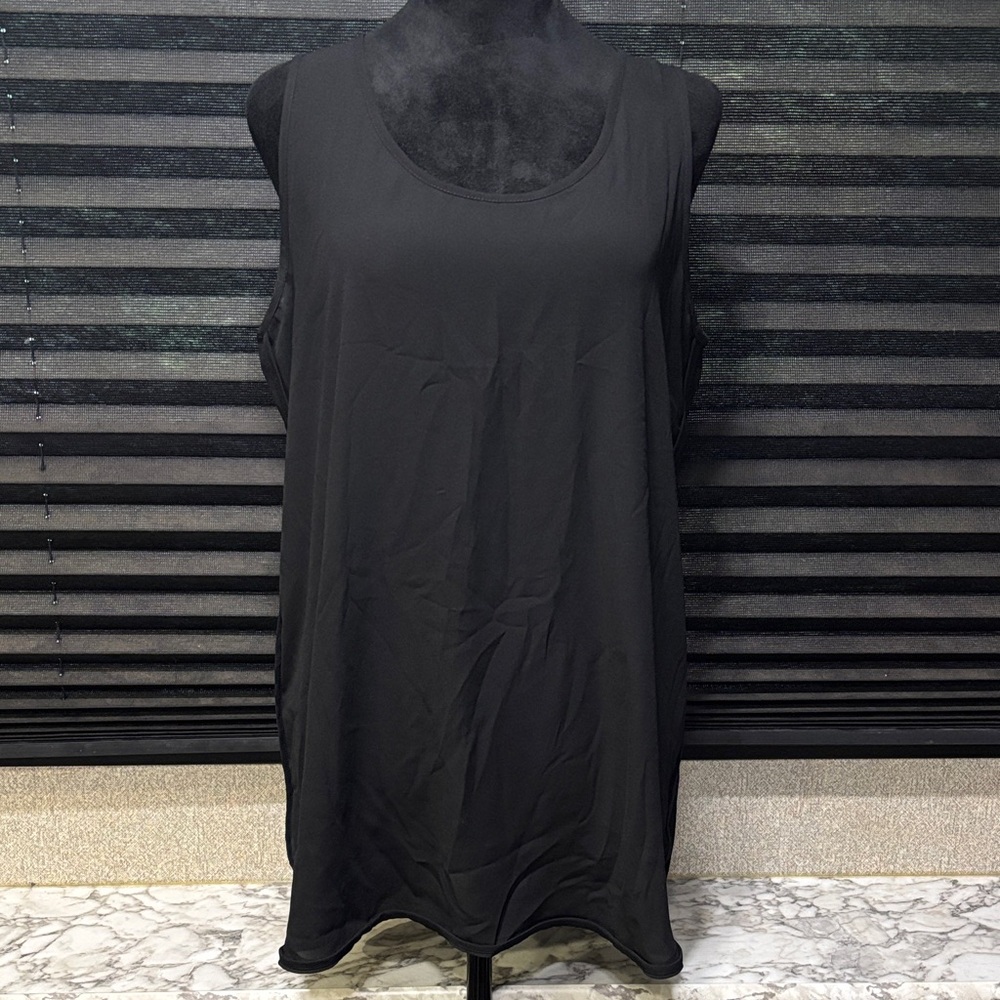 LOFT Women’s Black Loose Fitting Double Split Side Seam Tank Top SZ‎ Medium